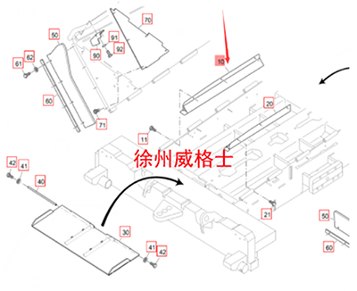 摊铺机右前刮板链保护2410979