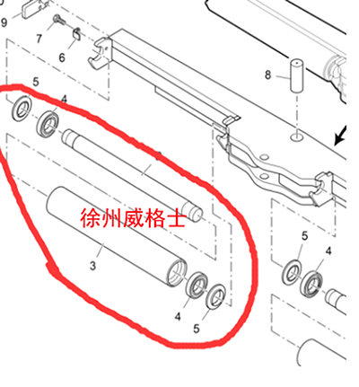 摊铺机料斗托辊2041084